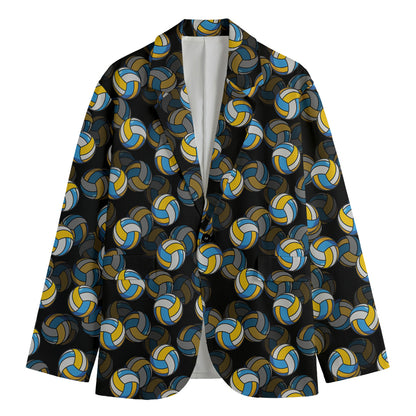 Volleyball Pattern Print Men's Blazer