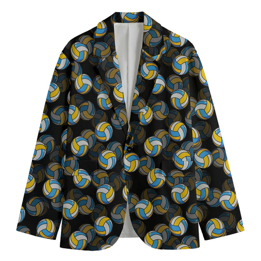Volleyball Pattern Print Men's Blazer