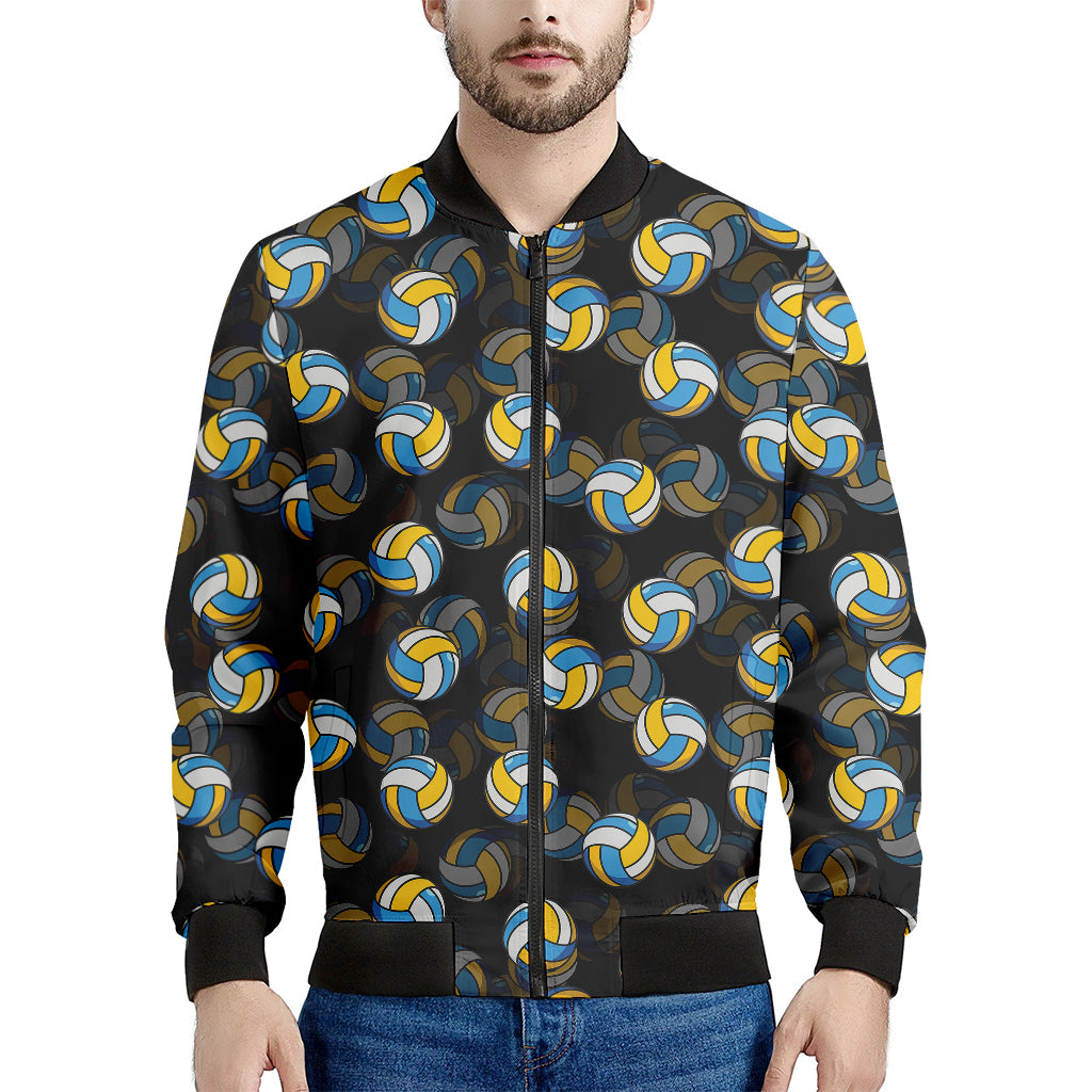 Volleyball Pattern Print Men's Bomber Jacket