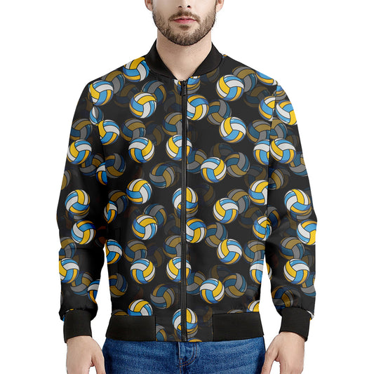 Volleyball Pattern Print Men's Bomber Jacket