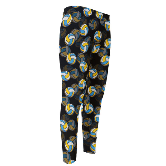 Volleyball Pattern Print Men's Compression Pants