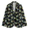 Volleyball Pattern Print Men's Cotton Blazer