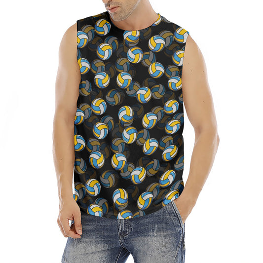 Volleyball Pattern Print Men's Fitness Tank Top