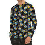 Volleyball Pattern Print Men's Long Sleeve Rash Guard