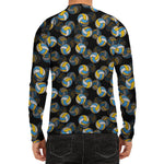 Volleyball Pattern Print Men's Long Sleeve Rash Guard