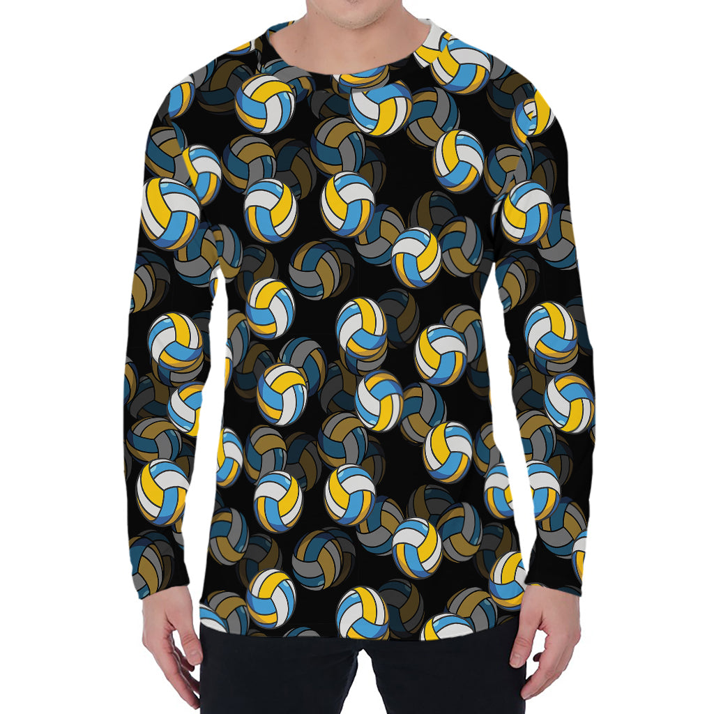 Volleyball Pattern Print Men's Long Sleeve T-Shirt