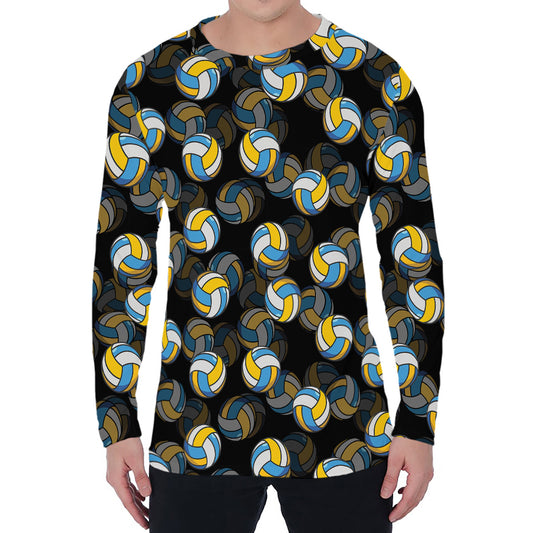 Volleyball Pattern Print Men's Long Sleeve T-Shirt