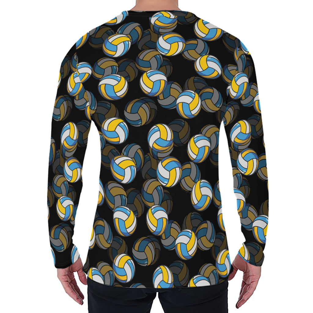 Volleyball Pattern Print Men's Long Sleeve T-Shirt