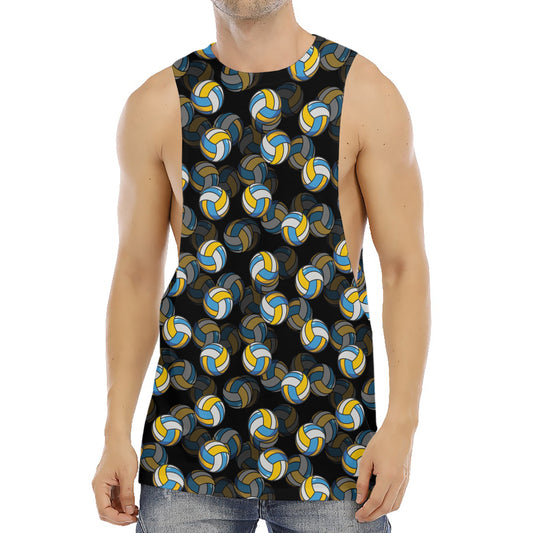 Volleyball Pattern Print Men's Muscle Tank Top