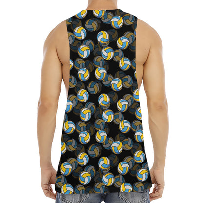 Volleyball Pattern Print Men's Muscle Tank Top