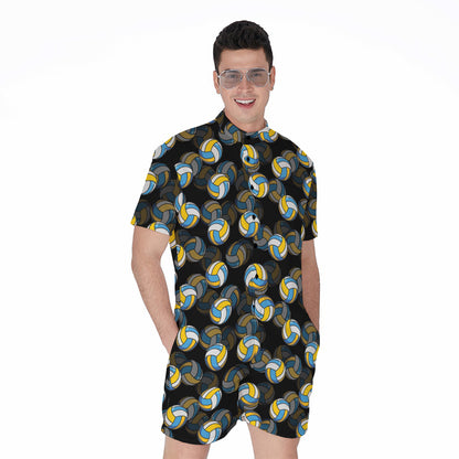 Volleyball Pattern Print Men's Rompers
