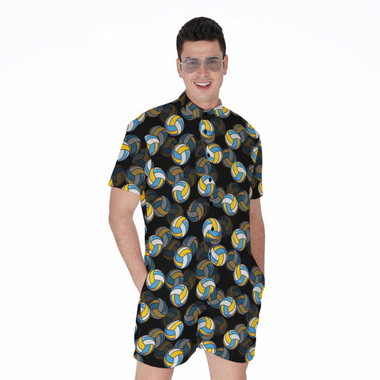 Volleyball Pattern Print Men's Rompers