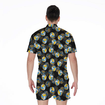 Volleyball Pattern Print Men's Rompers