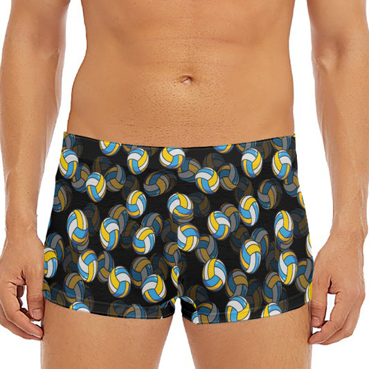 Volleyball Pattern Print Men's Short Boxer Briefs