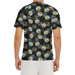 Volleyball Pattern Print Men's Short Sleeve Rash Guard