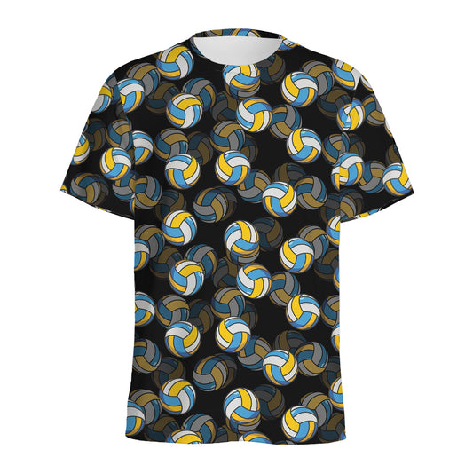 Volleyball Pattern Print Men's Sports T-Shirt