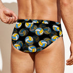 Volleyball Pattern Print Men's Swim Briefs