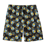 Volleyball Pattern Print Men's Swim Trunks