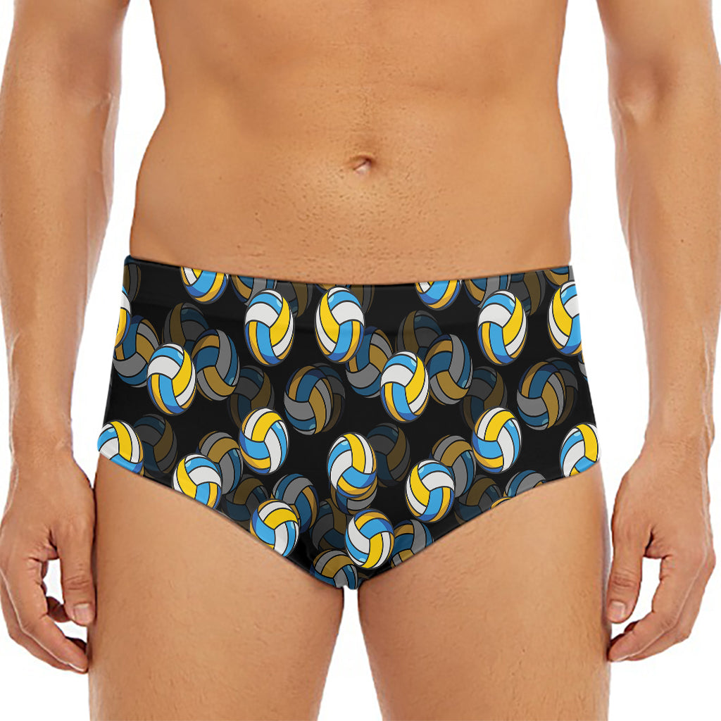 Volleyball Pattern Print Men's Triangle Swim Briefs