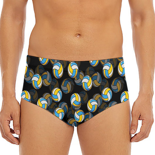 Volleyball Pattern Print Men's Triangle Swim Briefs