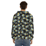 Volleyball Pattern Print Men's Velvet Pullover Hoodie