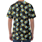 Volleyball Pattern Print Men's Velvet T-Shirt