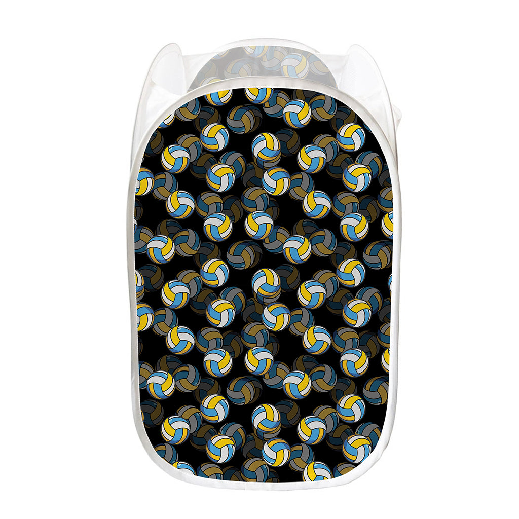 Volleyball Pattern Print Mesh Laundry Hamper