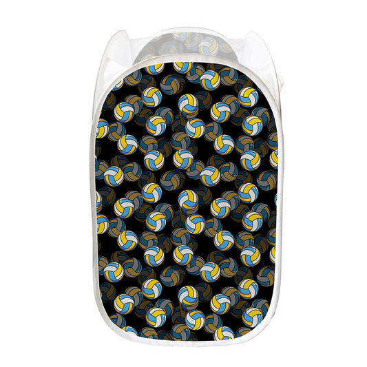 Volleyball Pattern Print Mesh Laundry Hamper