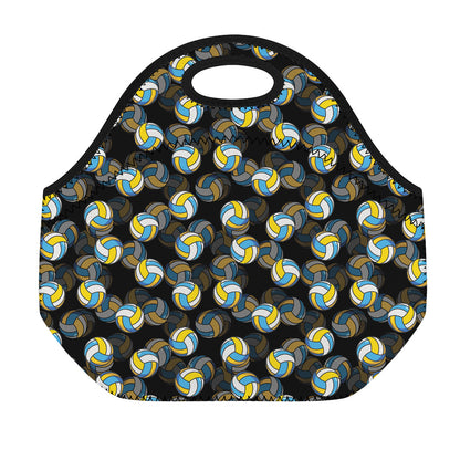 Volleyball Pattern Print Neoprene Lunch Bag