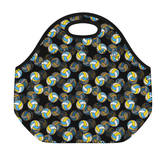 Volleyball Pattern Print Neoprene Lunch Bag