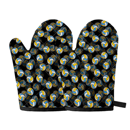 Volleyball Pattern Print Oven Mitts