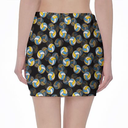 Volleyball Pattern Print Pencil Mini Skirt