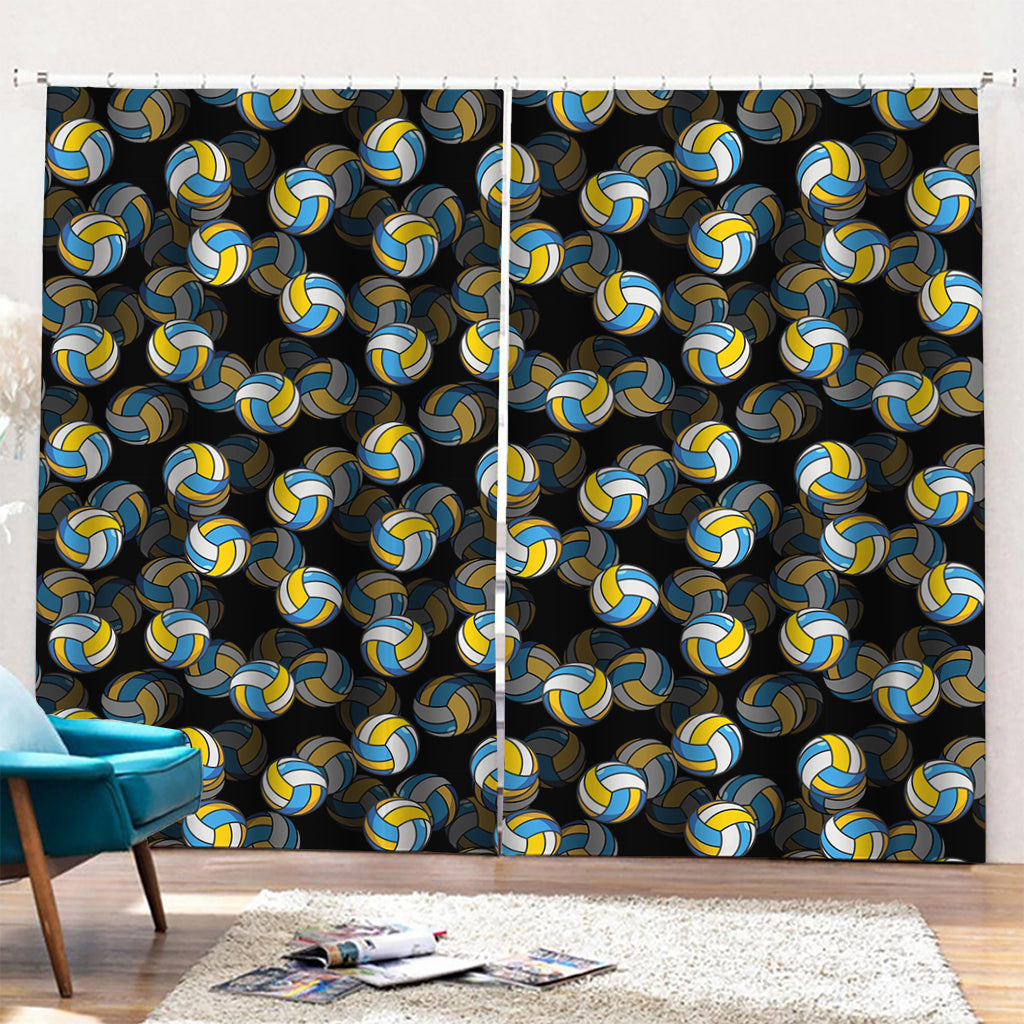 Volleyball Pattern Print Pencil Pleat Curtains