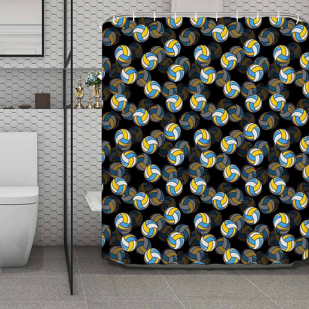 Volleyball Pattern Print Polyester Shower Curtain