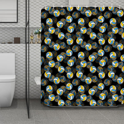 Volleyball Pattern Print Polyester Shower Curtain
