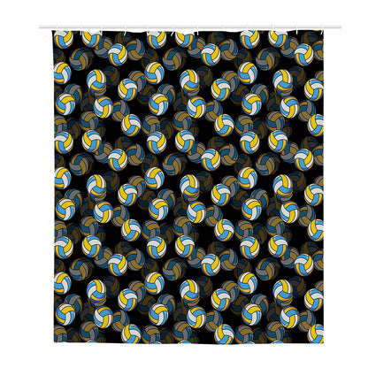Volleyball Pattern Print Polyester Shower Curtain