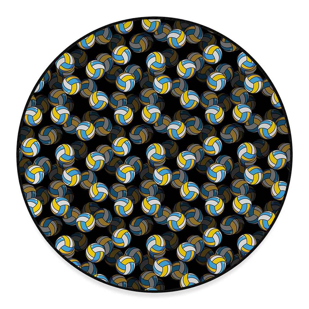 Volleyball Pattern Print Round Floor Mat