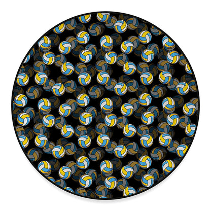 Volleyball Pattern Print Round Floor Mat