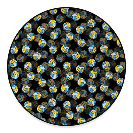 Volleyball Pattern Print Round Floor Mat