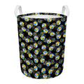Volleyball Pattern Print Round Laundry Basket