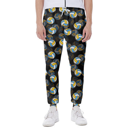 Volleyball Pattern Print Scuba Joggers