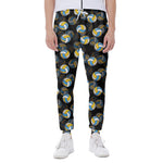 Volleyball Pattern Print Scuba Joggers