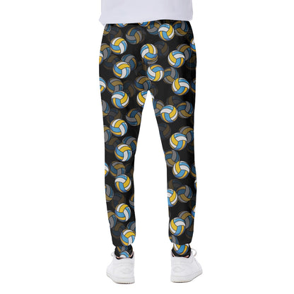 Volleyball Pattern Print Scuba Joggers