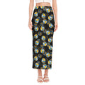 Volleyball Pattern Print Side Slit Maxi Skirt