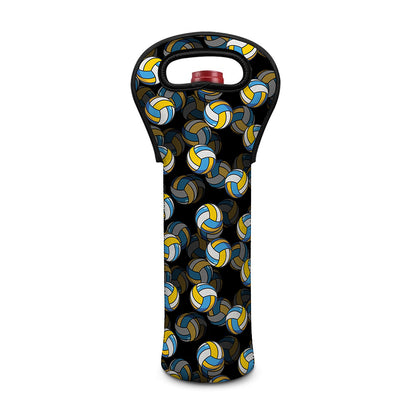 Volleyball Pattern Print Single Neoprene Wine Tote