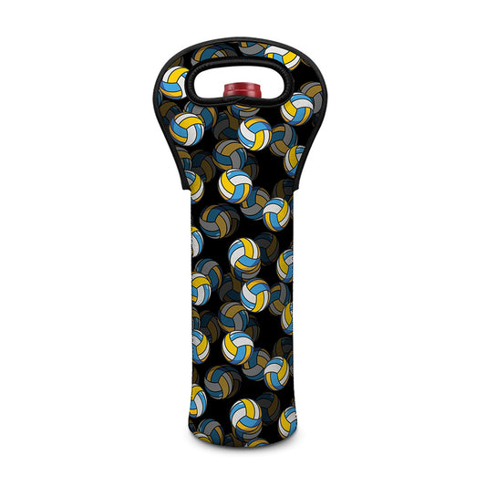 Volleyball Pattern Print Single Neoprene Wine Tote