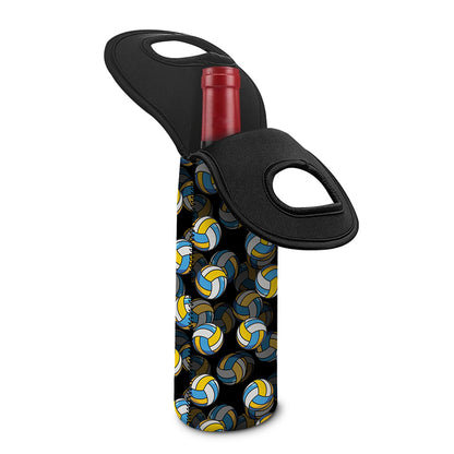 Volleyball Pattern Print Single Neoprene Wine Tote