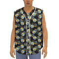Volleyball Pattern Print Sleeveless Baseball Jersey