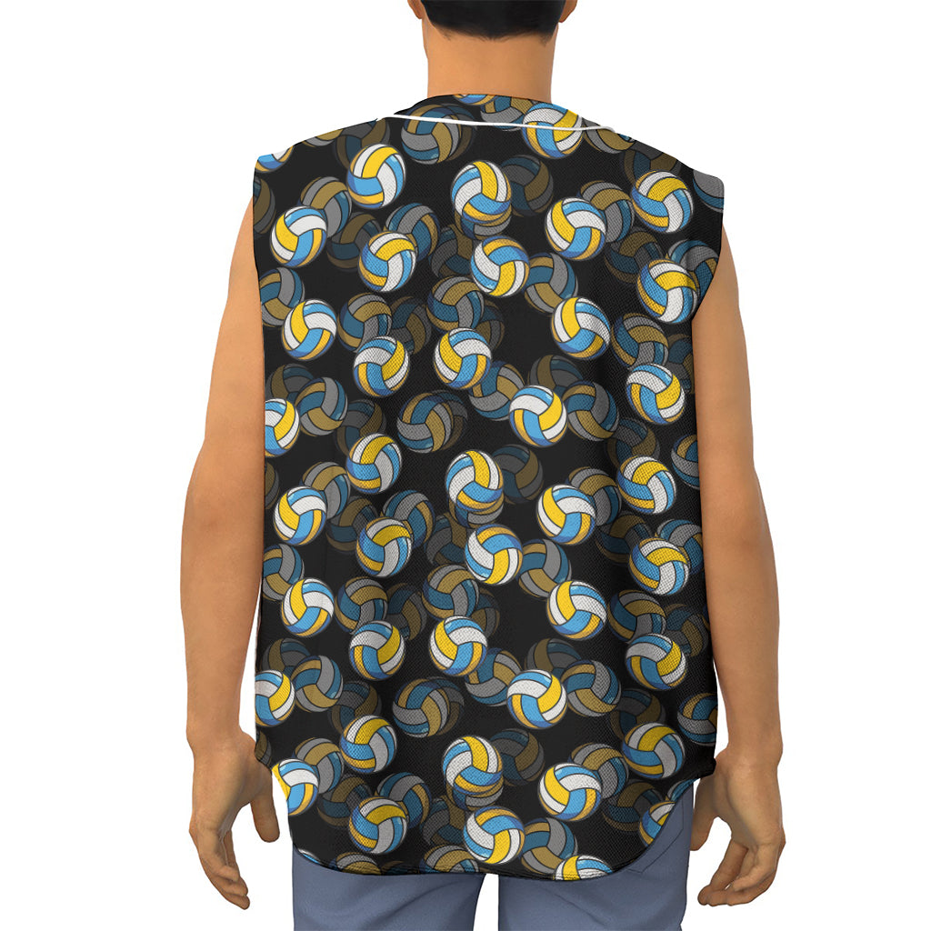 Volleyball Pattern Print Sleeveless Baseball Jersey