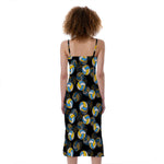 Volleyball Pattern Print Slim Fit Midi Cami Dress